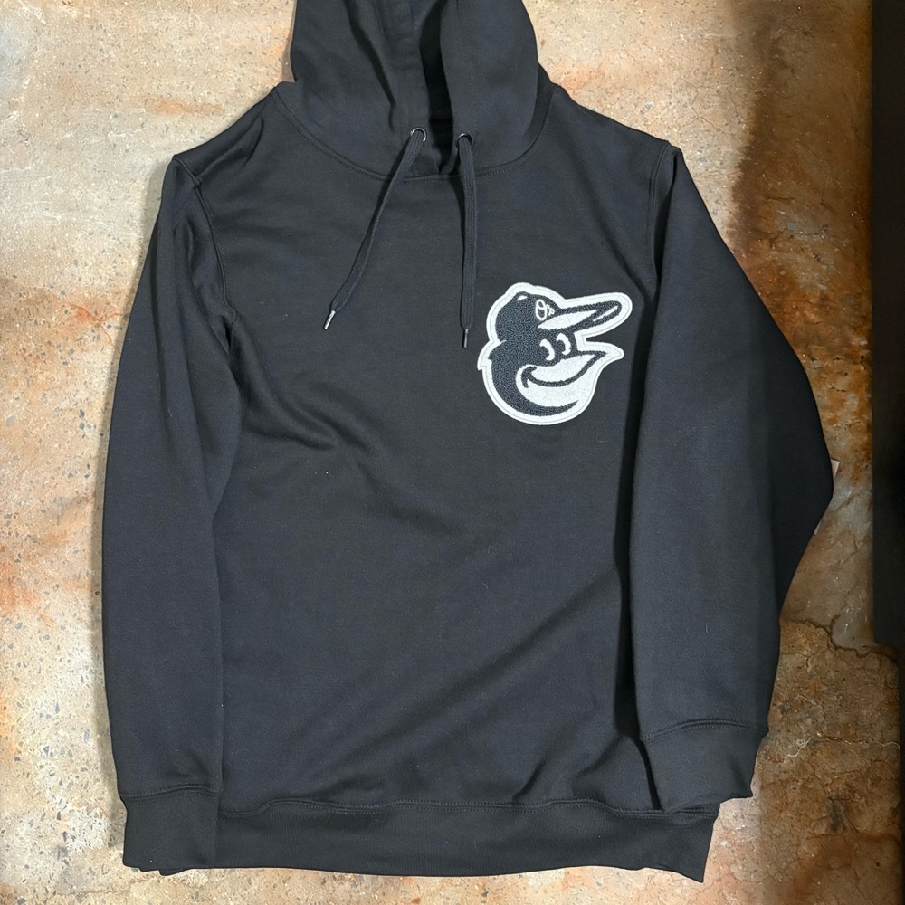 Baltimore Orioles Stitches Embroidered Black/Gray Sweatshirt Mens Large